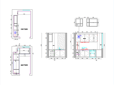 各种厨房空间设计 施工图