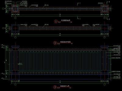小区铁艺围墙详图 施工图