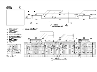 铁艺围墙节点施工图