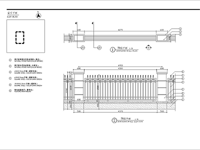 铁艺围墙详图 施工图