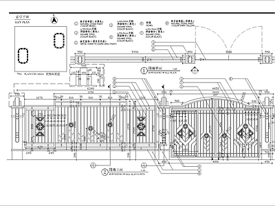 幼儿园铁艺围墙详图 施工图