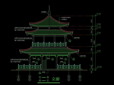 中式古建三层阁楼全套 施工图