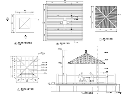 瞭望亭详图 施工图