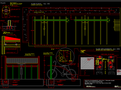国外自行车停放处 施工图