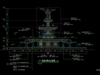 欧式喷泉水景 施工图