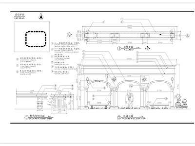 欧式简约景墙柱细部 施工图