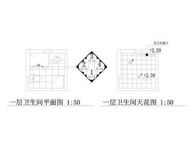 家庭卫生间装修详图 施工图