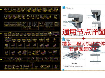 顶面地面门通用节点可视化立体节点图集 施工图