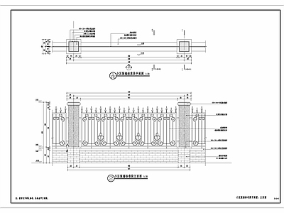 欧式简约小区围墙 施工图