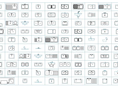 1000款厨具CAD平立面 图库