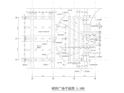 树阵广场平面图及车站 施工图