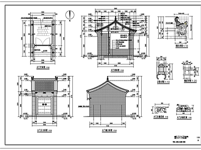 硬山顶大门节点 施工图 通用节点