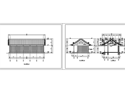 古建筑五间卷棚悬山顶 施工图