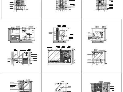 家装卫生间立面图集 施工图