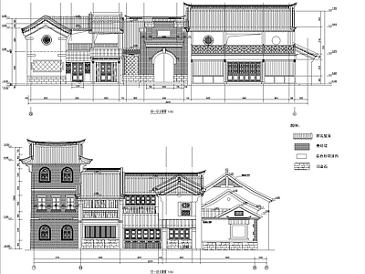 中式古建筑商业街 施工图