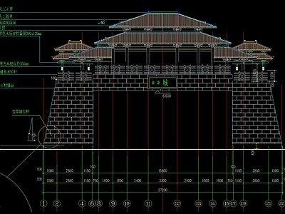 中式古建古城楼详图 施工图