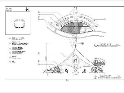 张拉膜广场细部 施工图