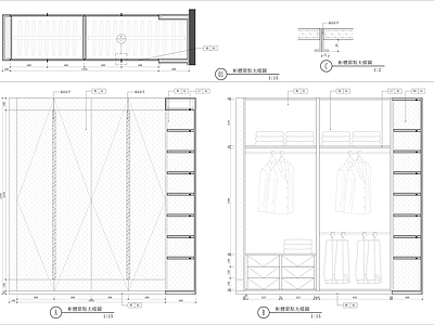 衣柜大样内部细节详图 施工图 柜类