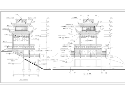 回雁峰归雁亭建筑 施工图