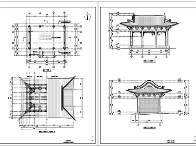 关帝庙献殿歇山卷棚顶 施工图