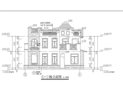 独栋小别墅建筑 施工图