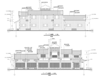 古城某栋内部仿古商业体建筑 施工图