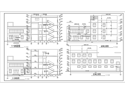 四层宾馆建筑 施工图