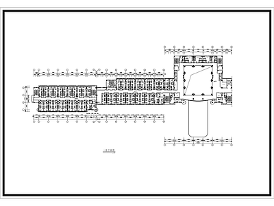 现代一字型大型酒店平面图
