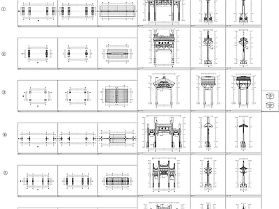 8套牌坊牌楼 施工图