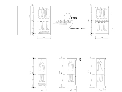 4款高度衣柜 施工图 柜类