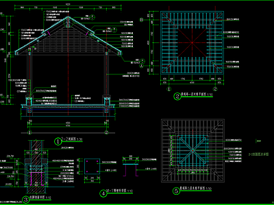 景观亭防腐木亭 施工图