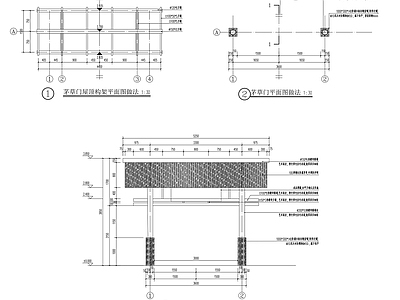 茅草门设计详图 施工图 通用节点