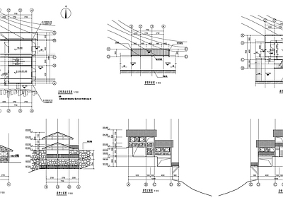 古镇中式古建茶馆两层退台古建筑 施工图