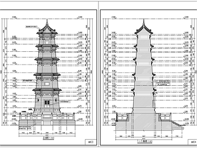 寺庙古建筑 施工图