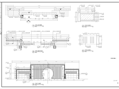 现代月洞门镂空景墙 施工图