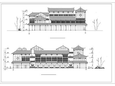 3套中式仿古建筑设计 施工图