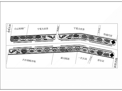 道路景观绿化平面图