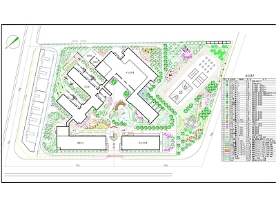 儿童福利院景观 施工图 医院疗养景观