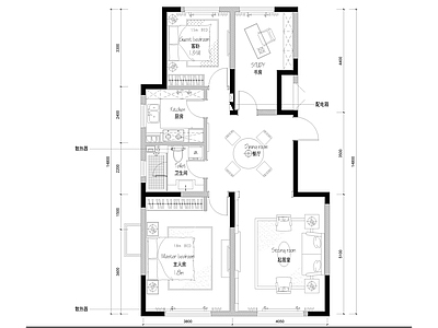 地中海平层样板房全套 施工图