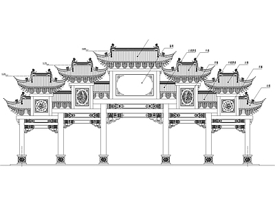 仿古牌楼 施工图 建筑通用节点