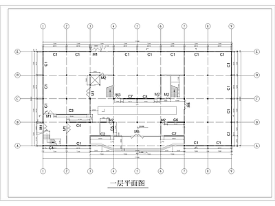 四层大学图书馆建筑 施工图