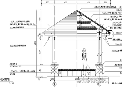 木方亭做法详图 施工图