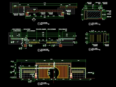 月洞门景墙详图 施工图