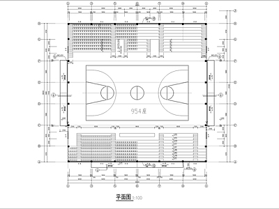 小型体育馆整套 施工图 体育场