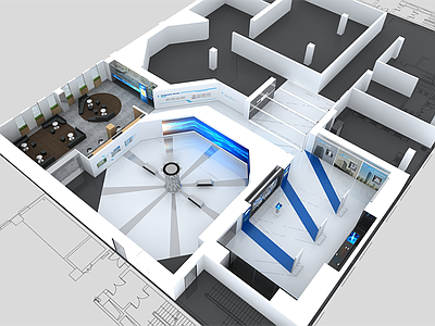 企业科技展厅效果图 施工图