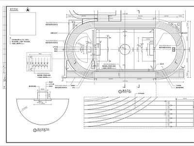 环形操场跑道及排水系统细部 施工图