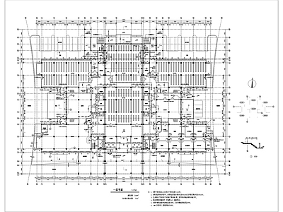 大学图书馆建筑cad图 施工图