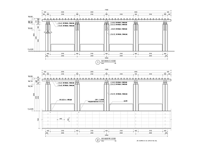 最新长方形防腐木廊架详图 施工图