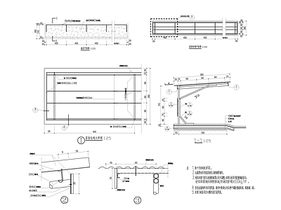 最新钢结构非机动车棚 施工图 建筑通用节点