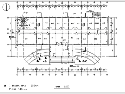 7层5535平框架行政综合楼建筑结构图 施工图